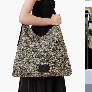 AllSaints Black & Cream Woven Shoulder Bag